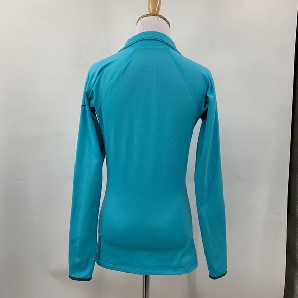 Nike Pro Shirt Womens S Small Blue Hyperwarm Thermal Thumbholes Sweatshirt - Picture 6 of 13